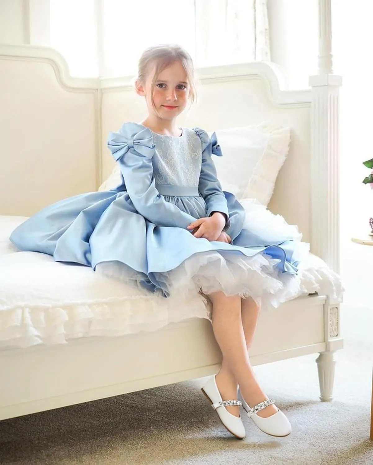 Toddler Flower Girl Dress Shoes - Little Girl Ballet Flats for Wedding Party