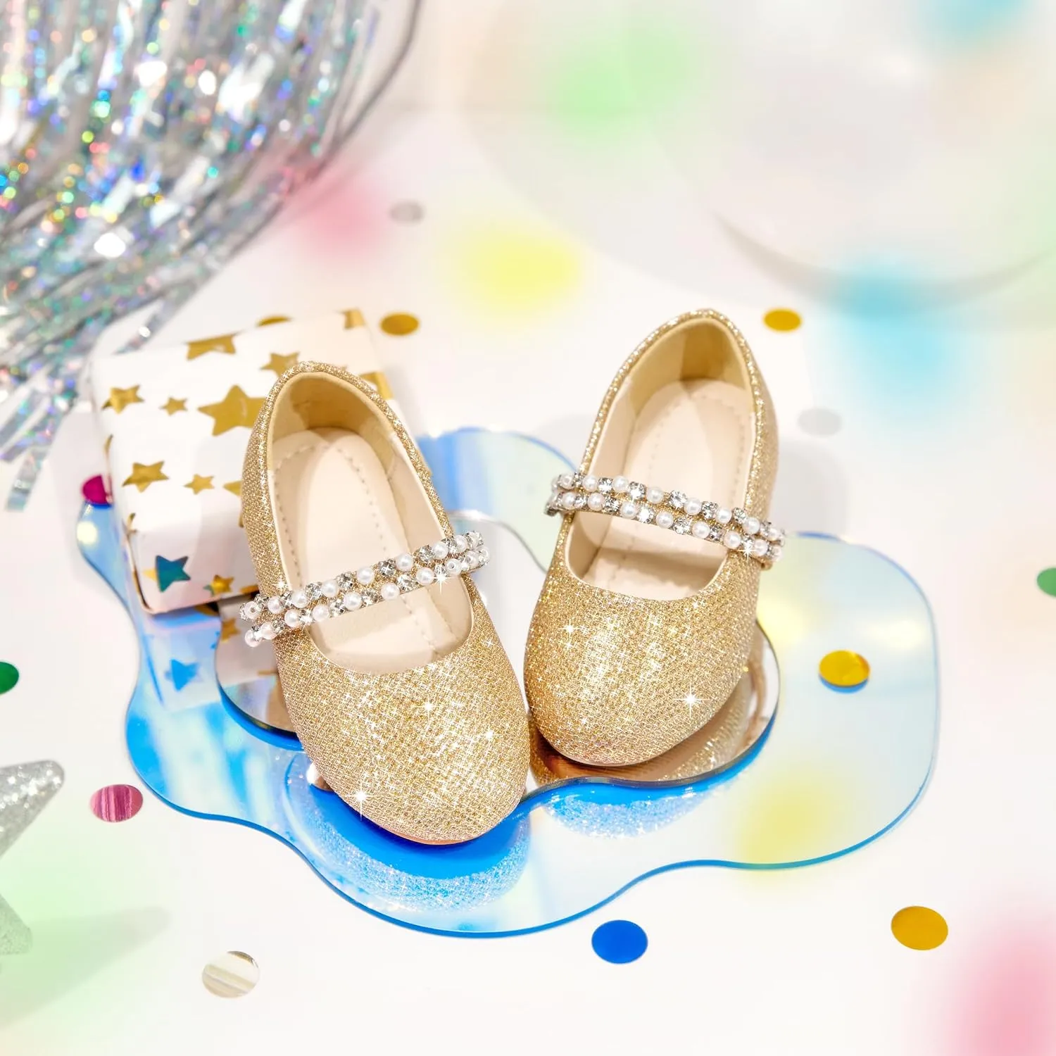 Toddler Flower Girl Dress Shoes - Little Girl Ballet Flats for Wedding Party