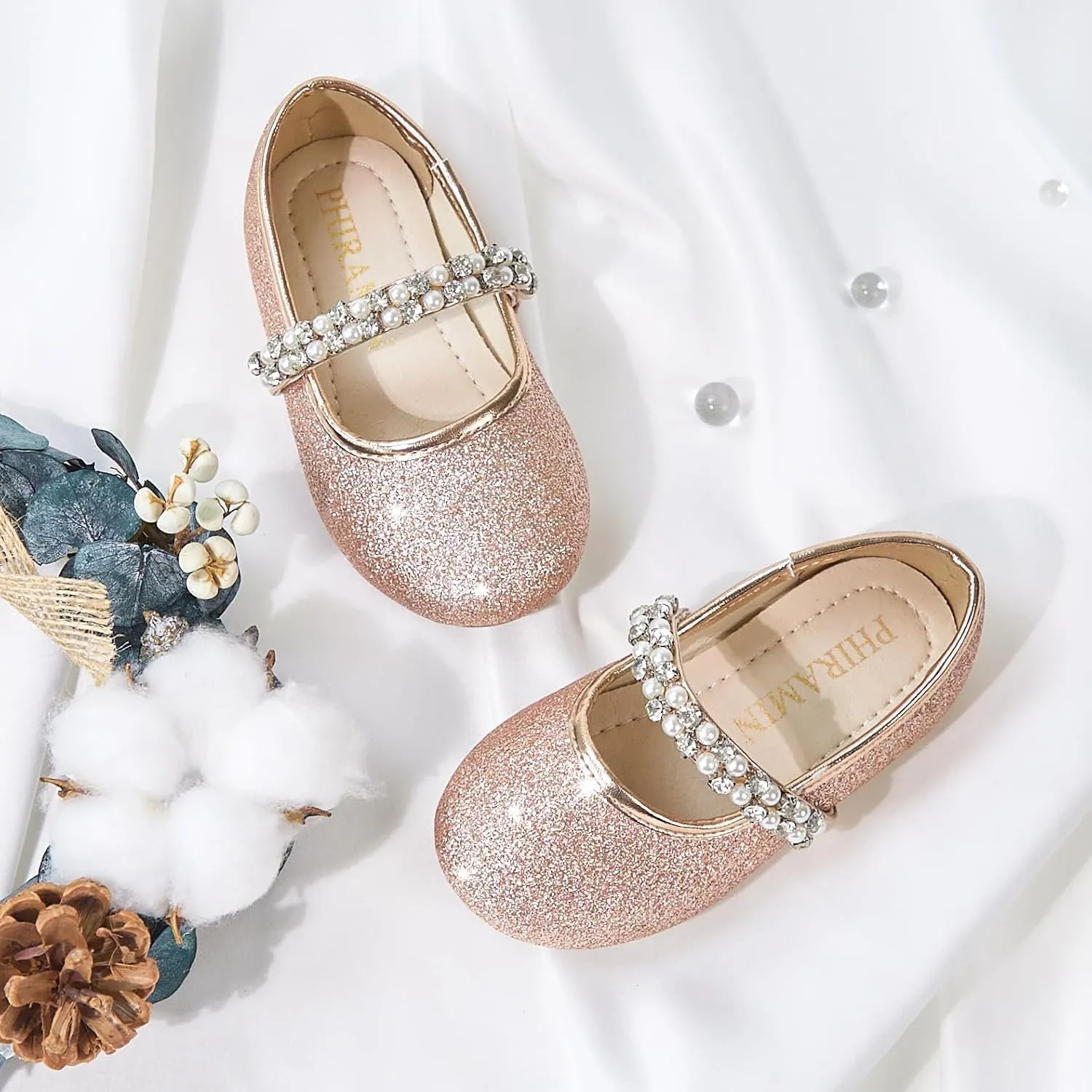 Toddler Flower Girl Dress Shoes - Little Girl Ballet Flats for Wedding Party
