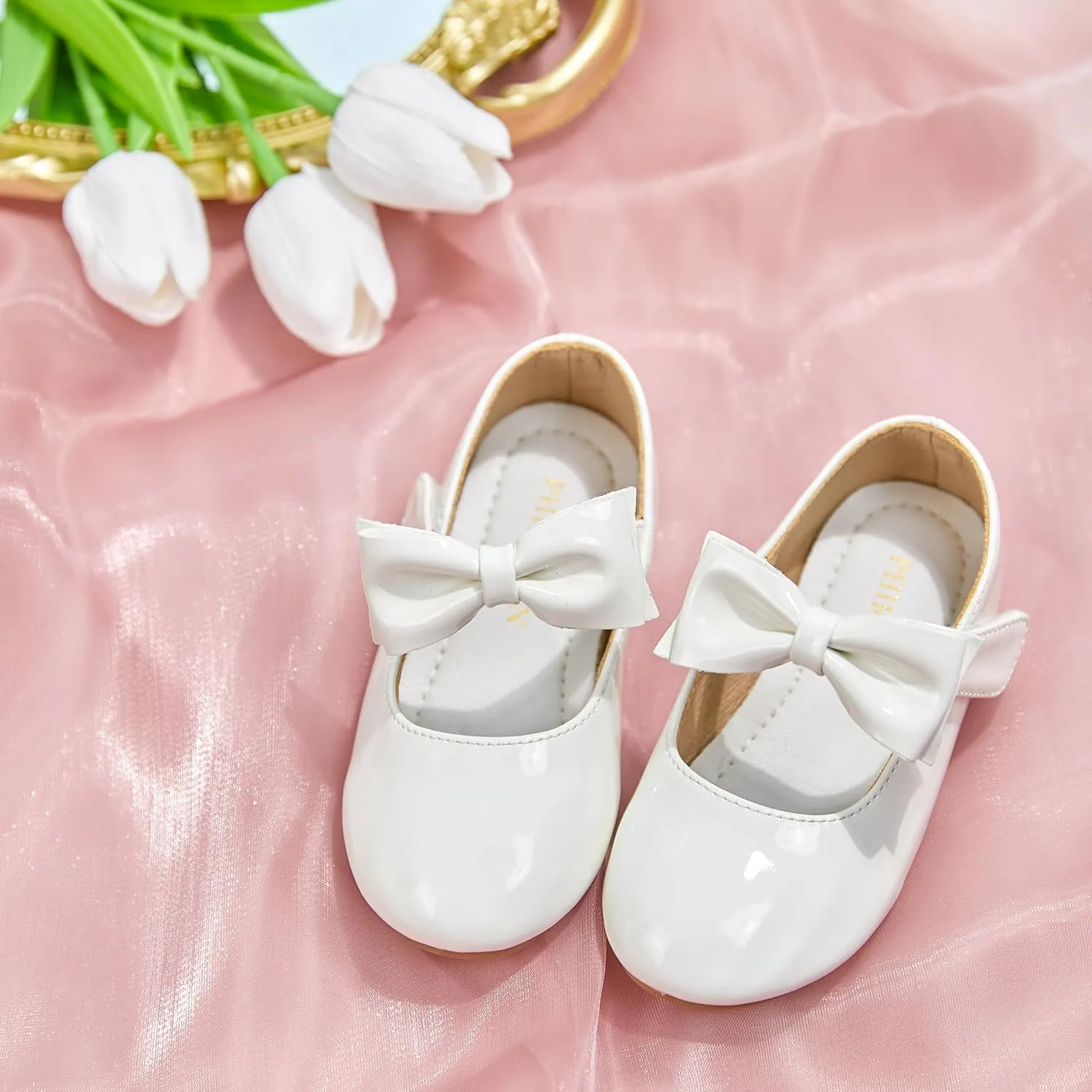 Toddler Flower Girl Dress Shoes - Little Girl Ballet Flats for Wedding Party