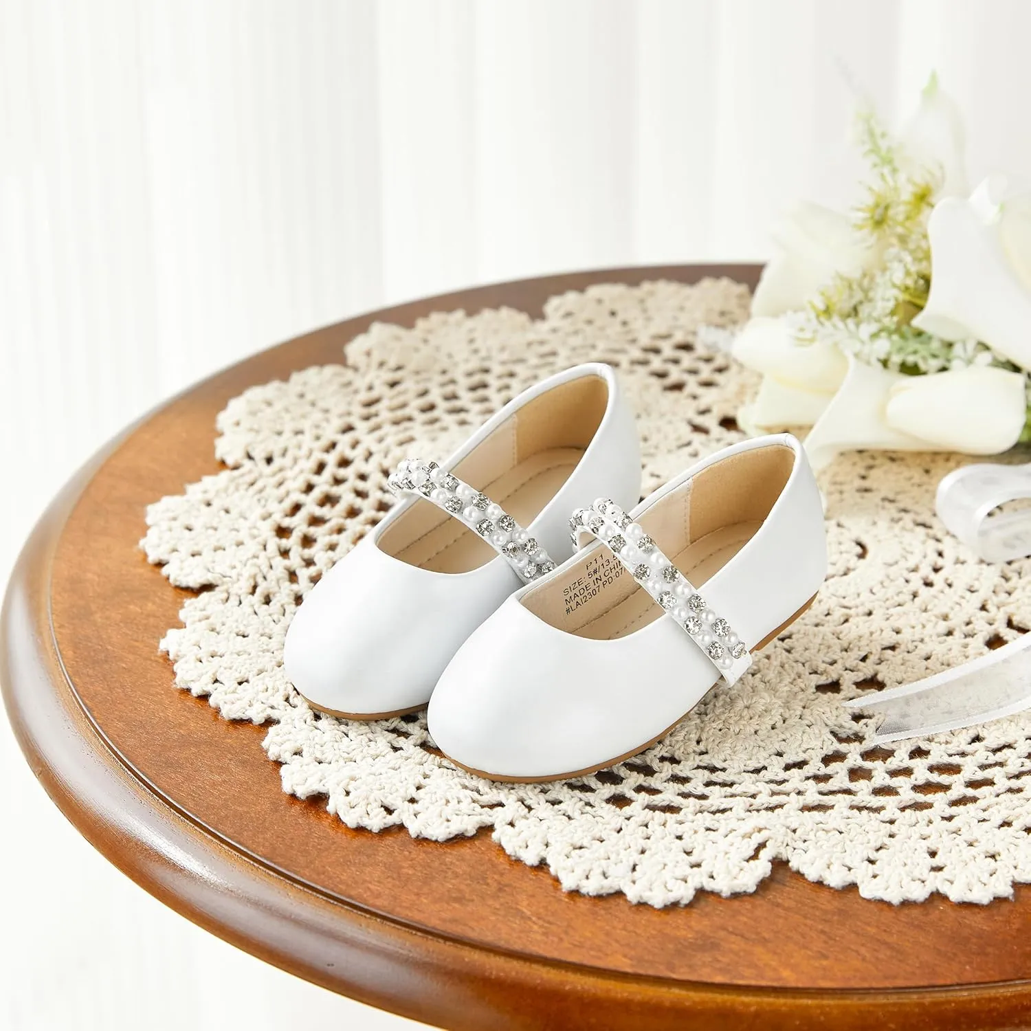 Toddler Flower Girl Dress Shoes - Little Girl Ballet Flats for Wedding Party