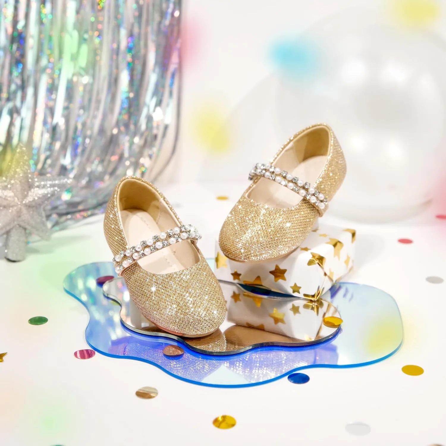 Toddler Flower Girl Dress Shoes - Little Girl Ballet Flats for Wedding Party