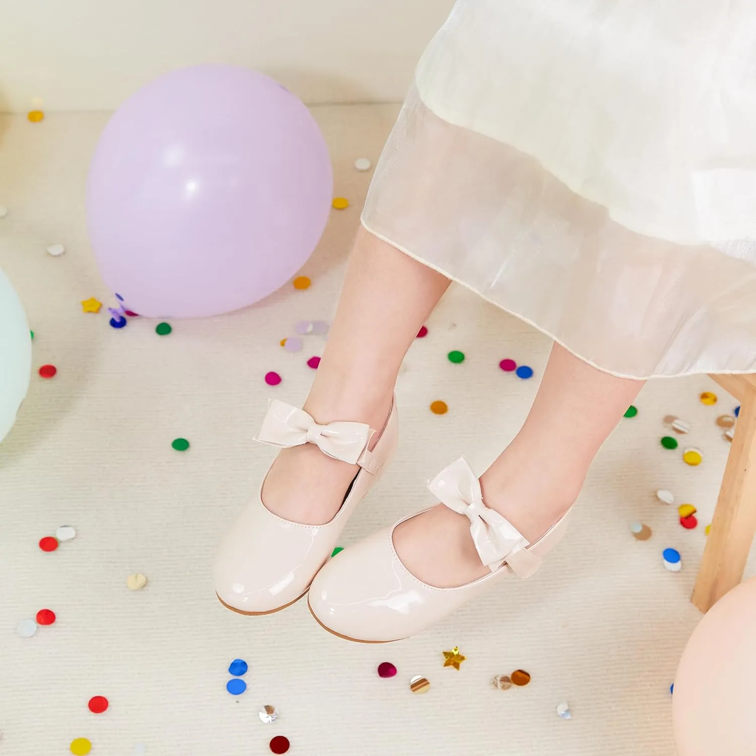 Toddler Flower Girl Dress Shoes - Little Girl Ballet Flats for Wedding Party