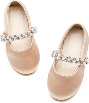 Toddler Flower Girl Dress Shoes - Little Girl Ballet Flats for Wedding Party