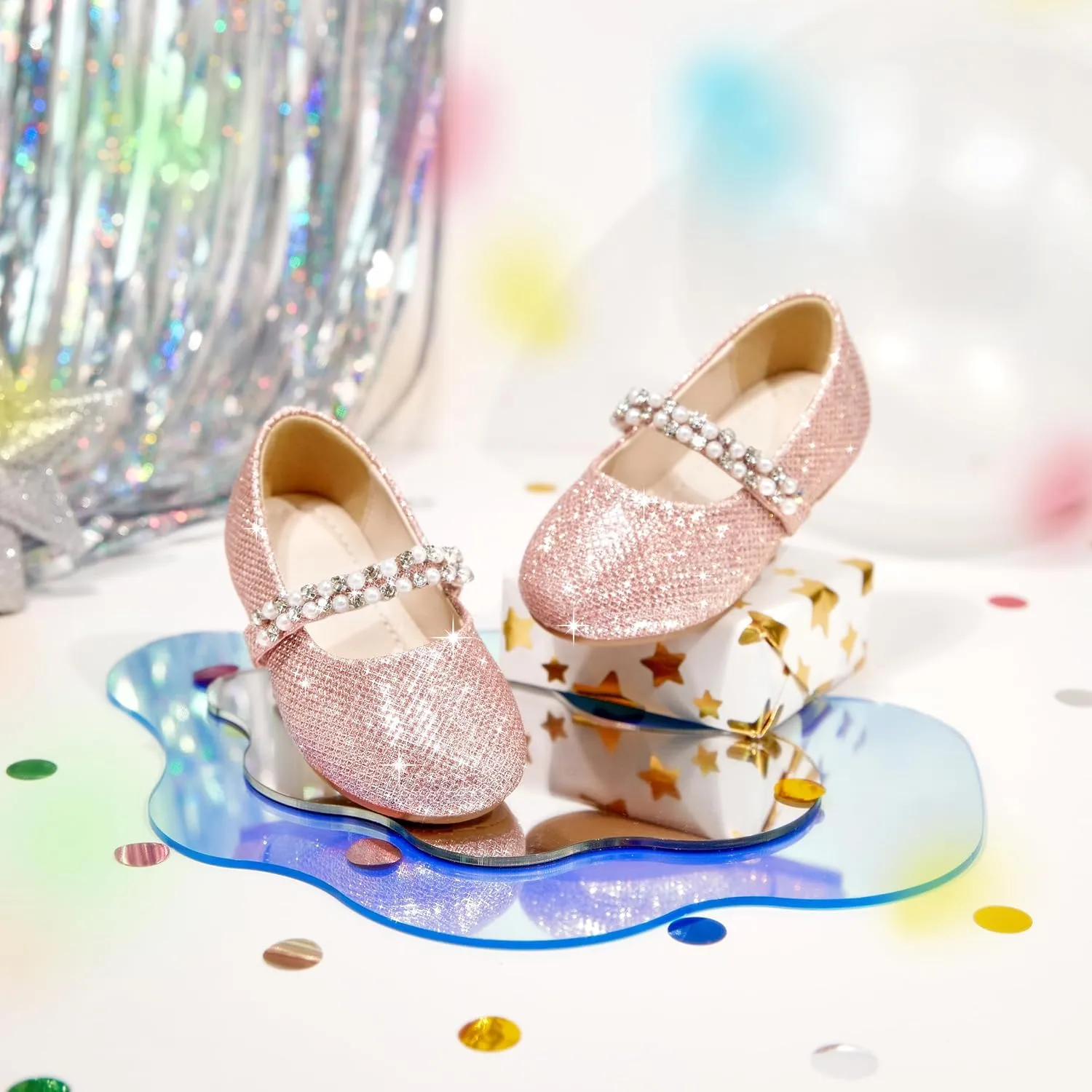 Toddler Flower Girl Dress Shoes - Little Girl Ballet Flats for Wedding Party