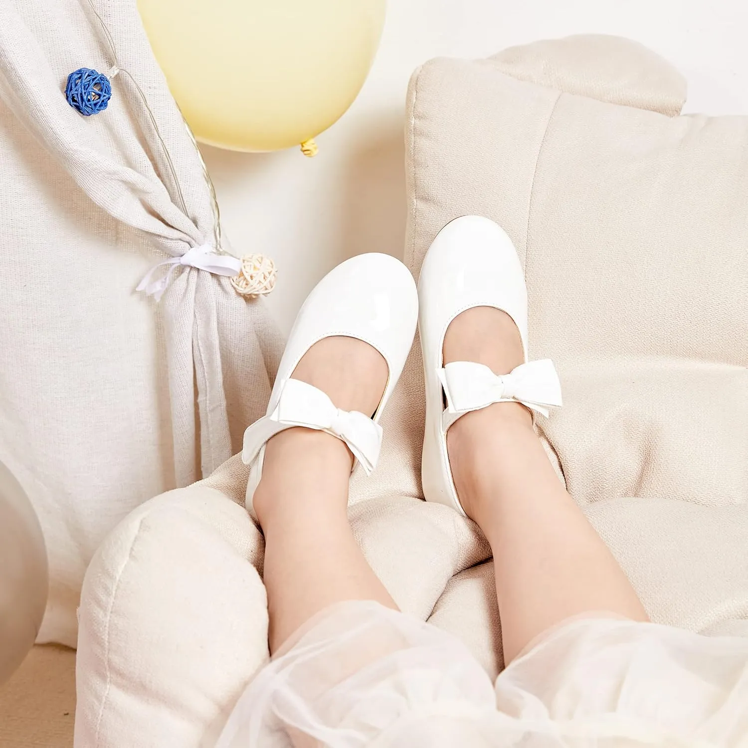 Toddler Flower Girl Dress Shoes - Little Girl Ballet Flats for Wedding Party