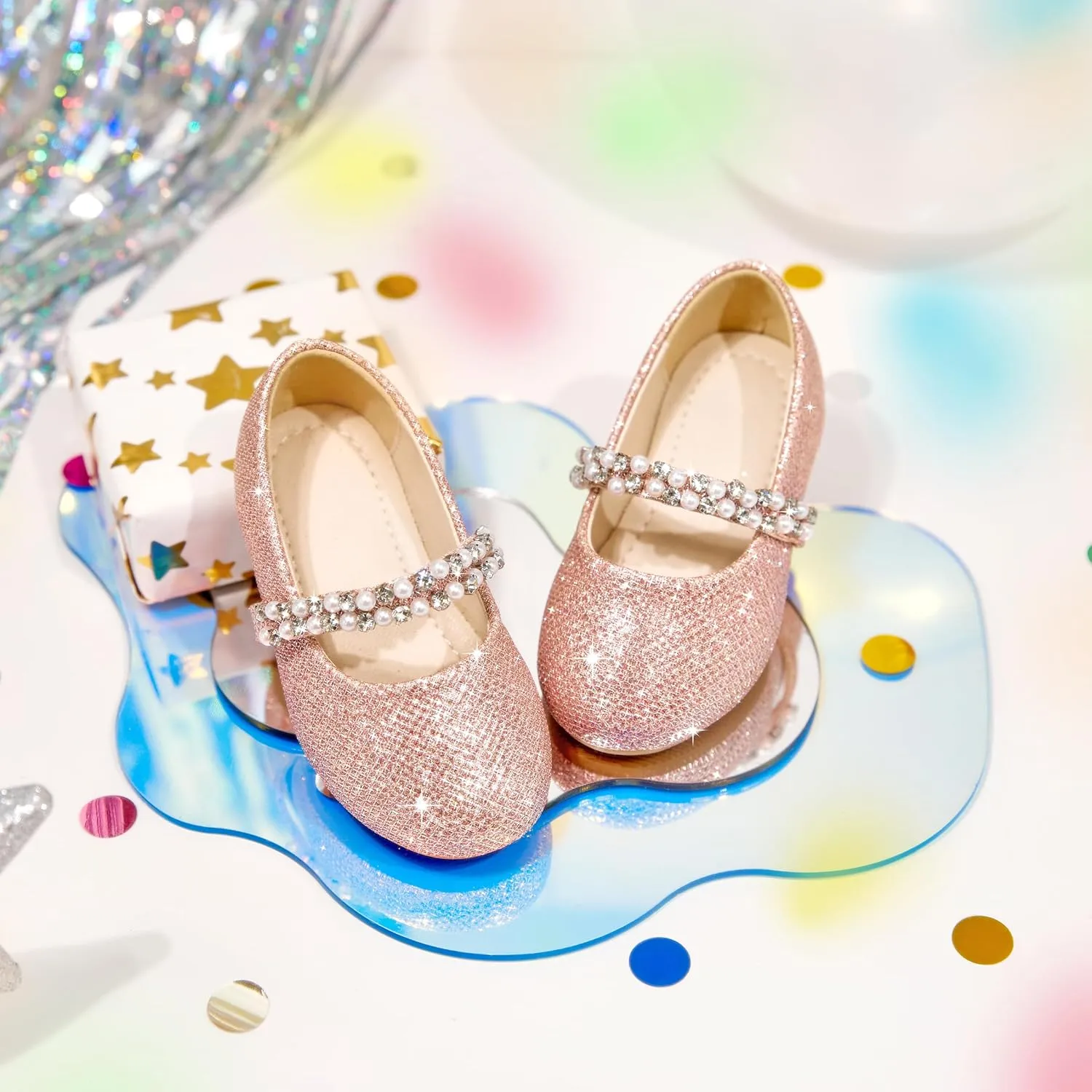 Toddler Flower Girl Dress Shoes - Little Girl Ballet Flats for Wedding Party