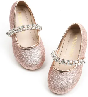 Toddler Flower Girl Dress Shoes - Little Girl Ballet Flats for Wedding Party