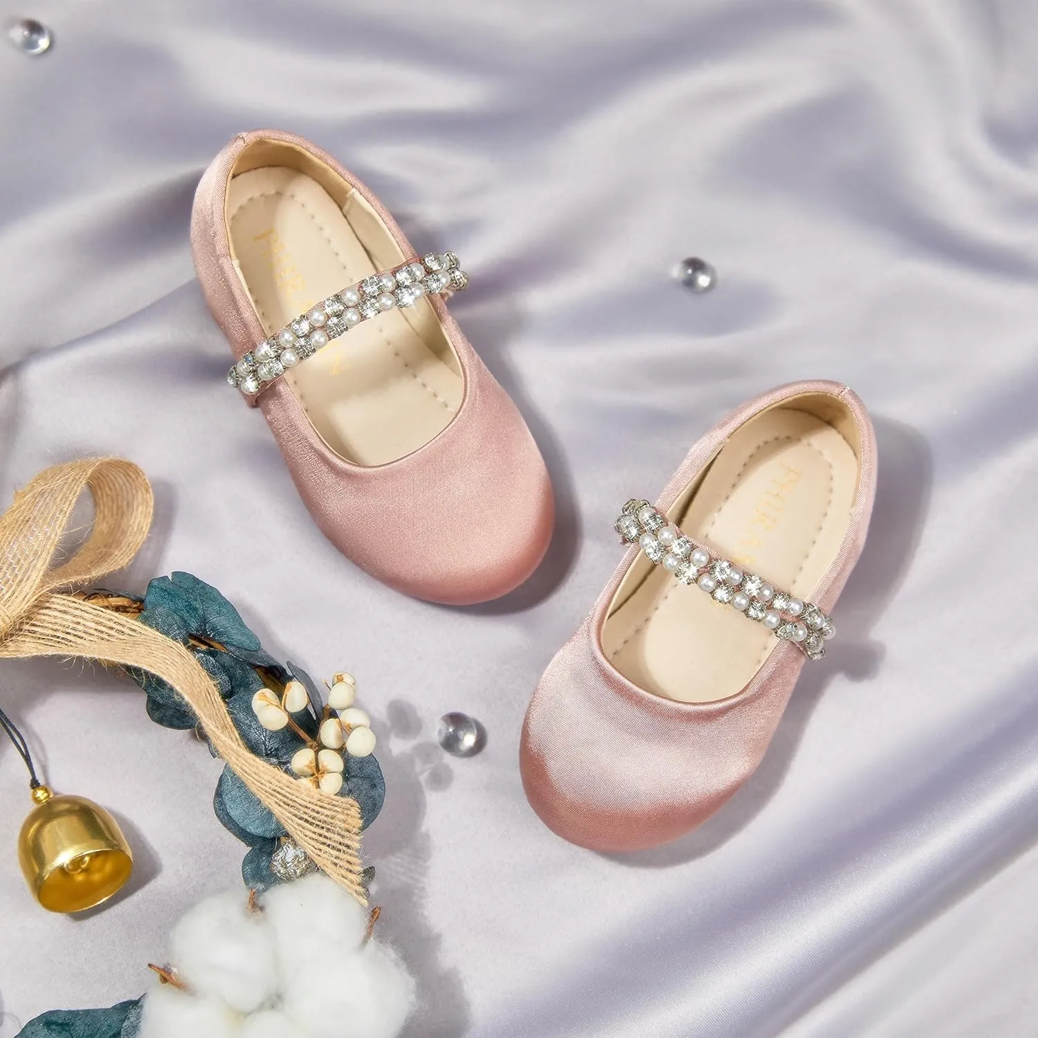 Toddler Flower Girl Dress Shoes - Little Girl Ballet Flats for Wedding Party