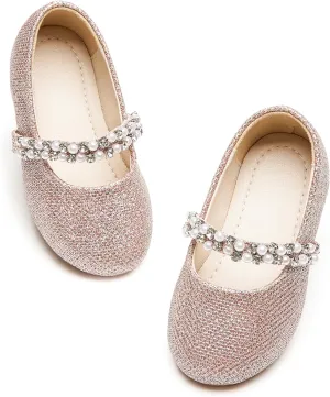 Toddler Flower Girl Dress Shoes - Little Girl Ballet Flats for Wedding Party