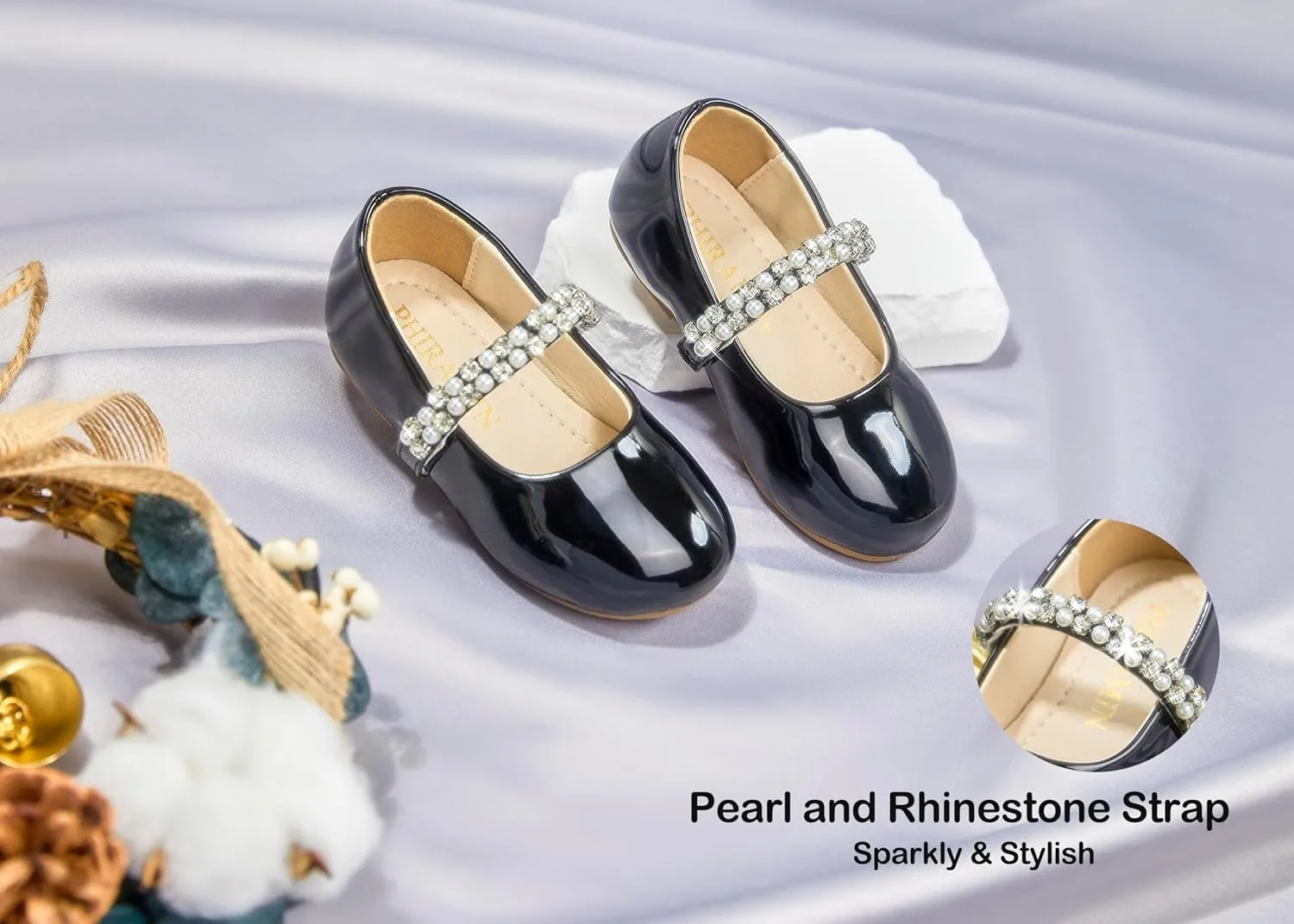 Toddler Flower Girl Dress Shoes - Little Girl Ballet Flats for Wedding Party