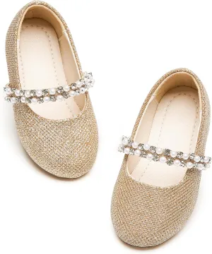 Toddler Flower Girl Dress Shoes - Little Girl Ballet Flats for Wedding Party