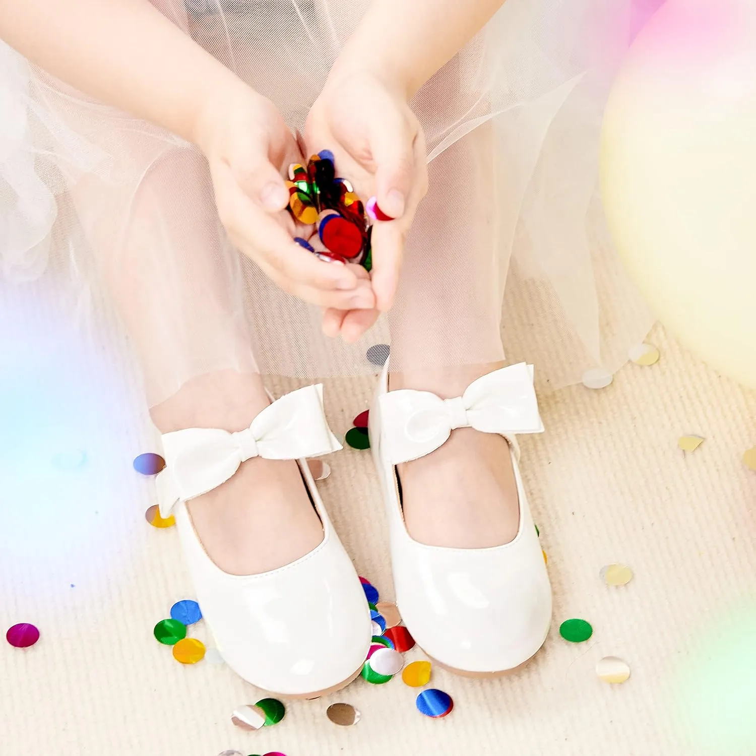 Toddler Flower Girl Dress Shoes - Little Girl Ballet Flats for Wedding Party
