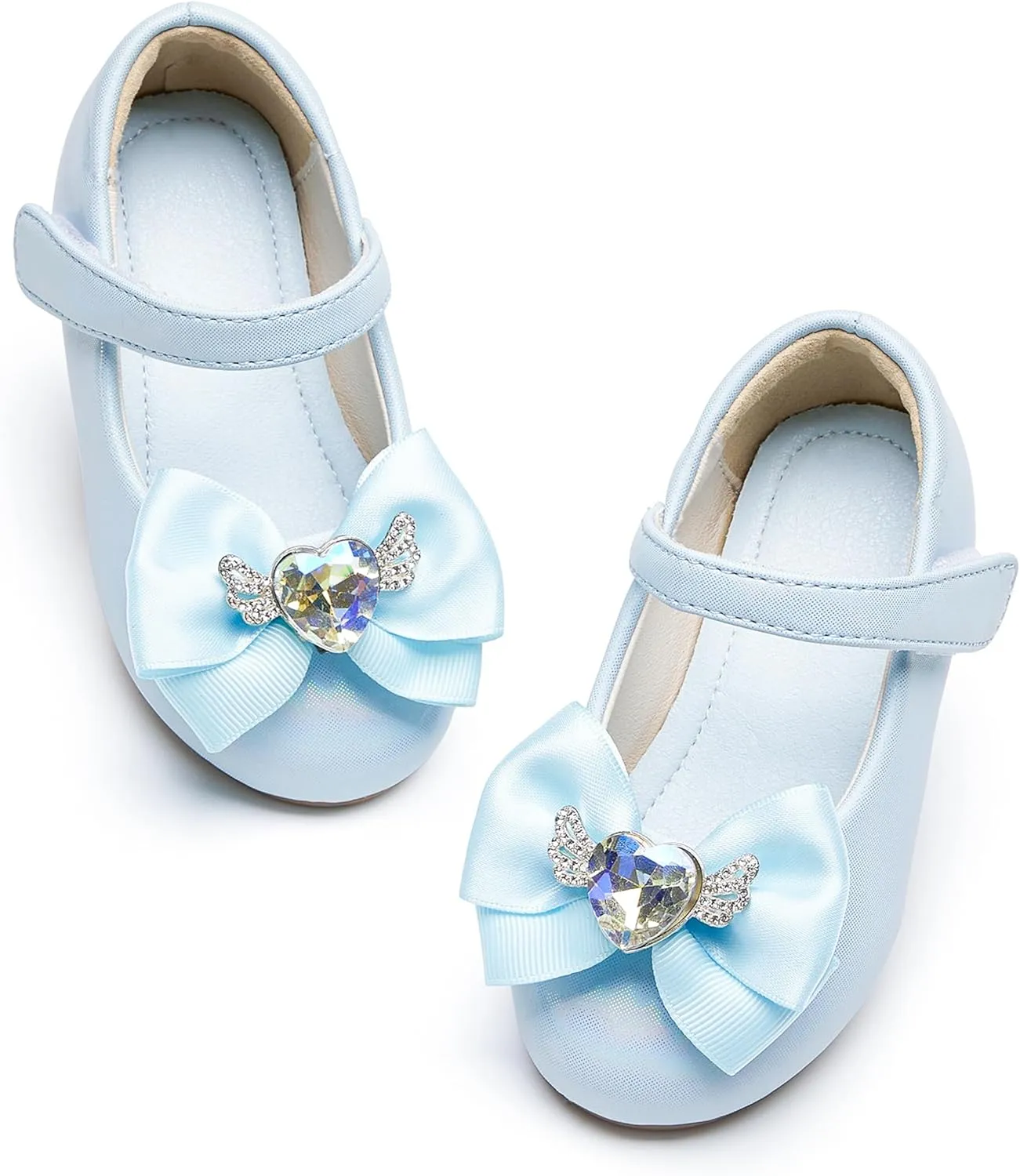 Toddler Flower Girl Dress Shoes - Little Girl Ballet Flats Pearl Strap for Wedding Party