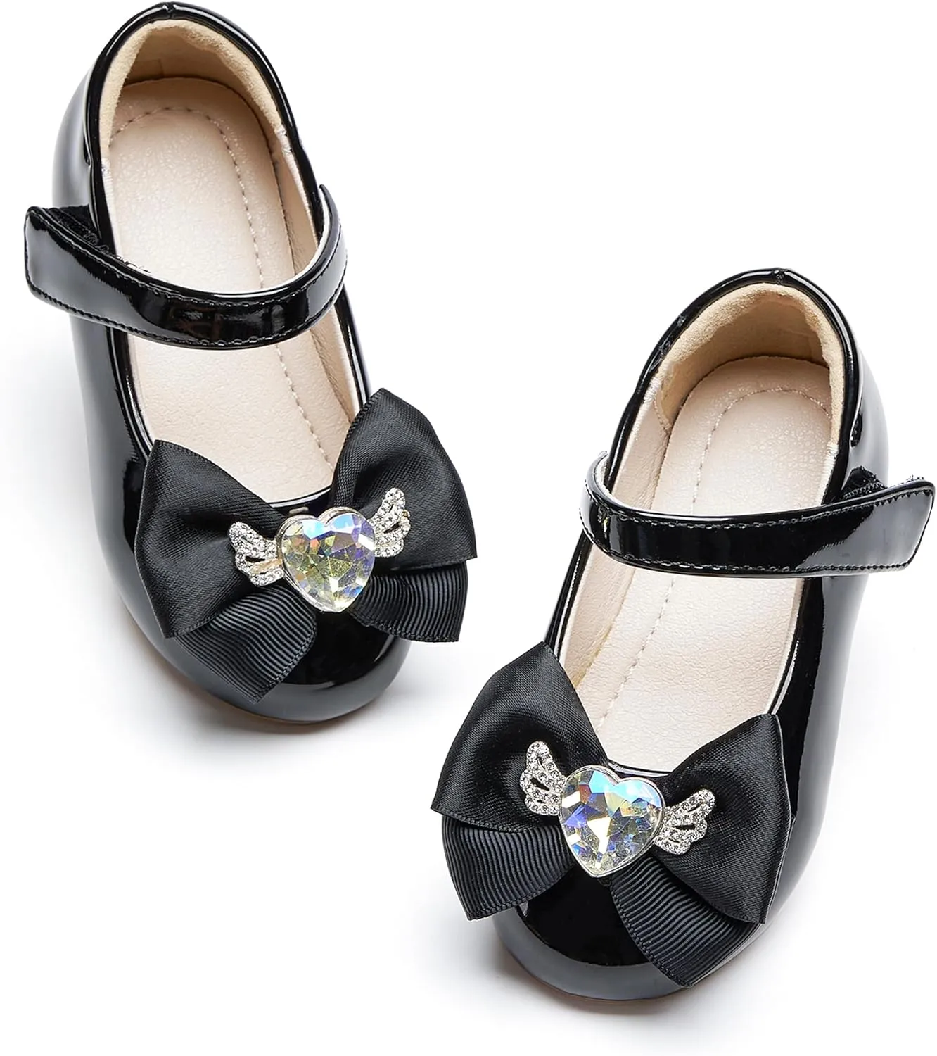Toddler Flower Girl Dress Shoes - Little Girl Ballet Flats Pearl Strap for Wedding Party