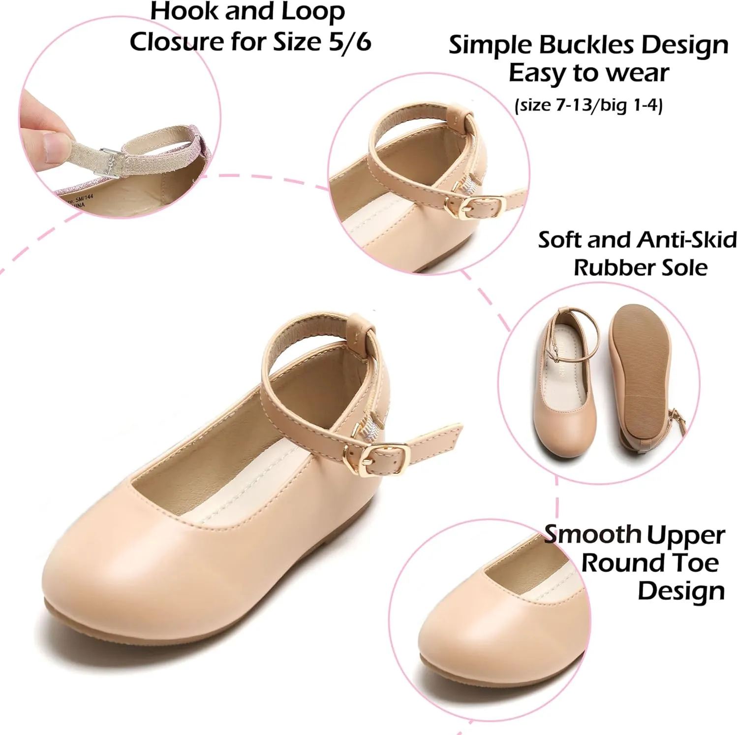 Toddler Flower Girl Dress Shoes - Little Girl Ballet Flats Sparkly Wedding Party