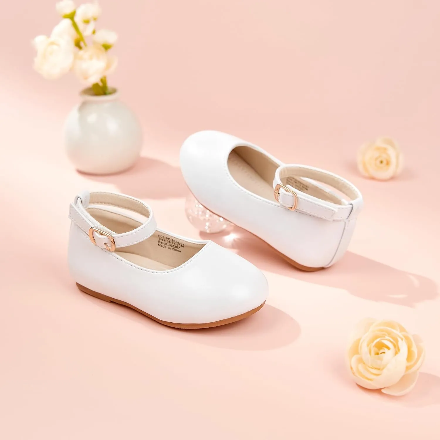Toddler Flower Girl Dress Shoes - Little Girl Ballet Flats Sparkly Wedding Party