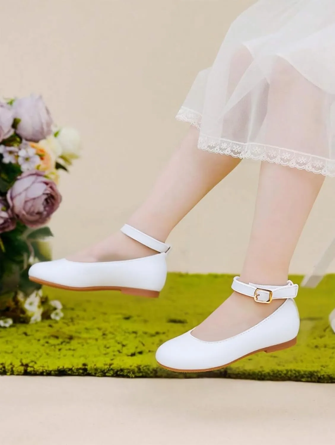Toddler Flower Girl Dress Shoes - Little Girl Ballet Flats Sparkly Wedding Party