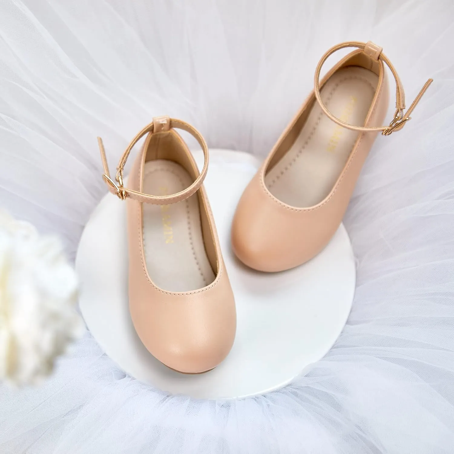 Toddler Flower Girl Dress Shoes - Little Girl Ballet Flats Sparkly Wedding Party