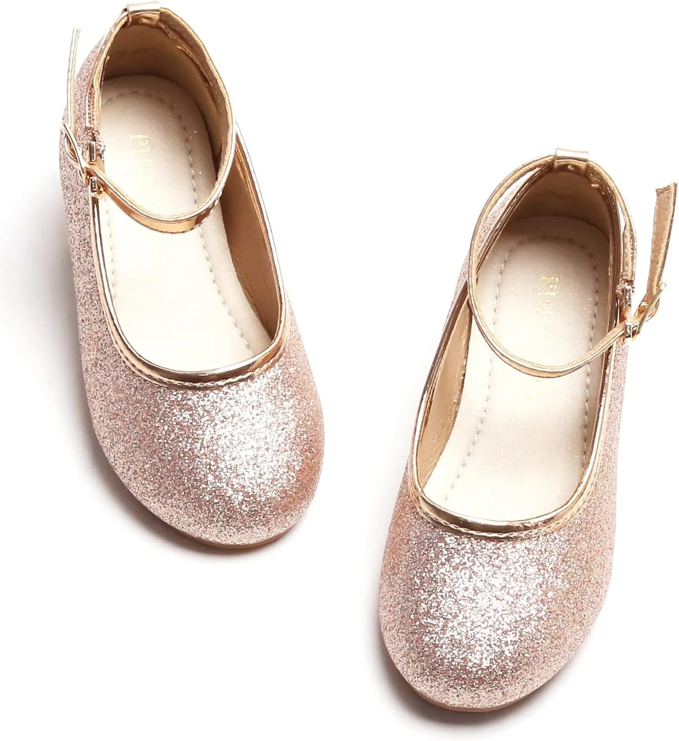 Toddler Flower Girl Dress Shoes - Little Girl Ballet Flats Sparkly Wedding Party