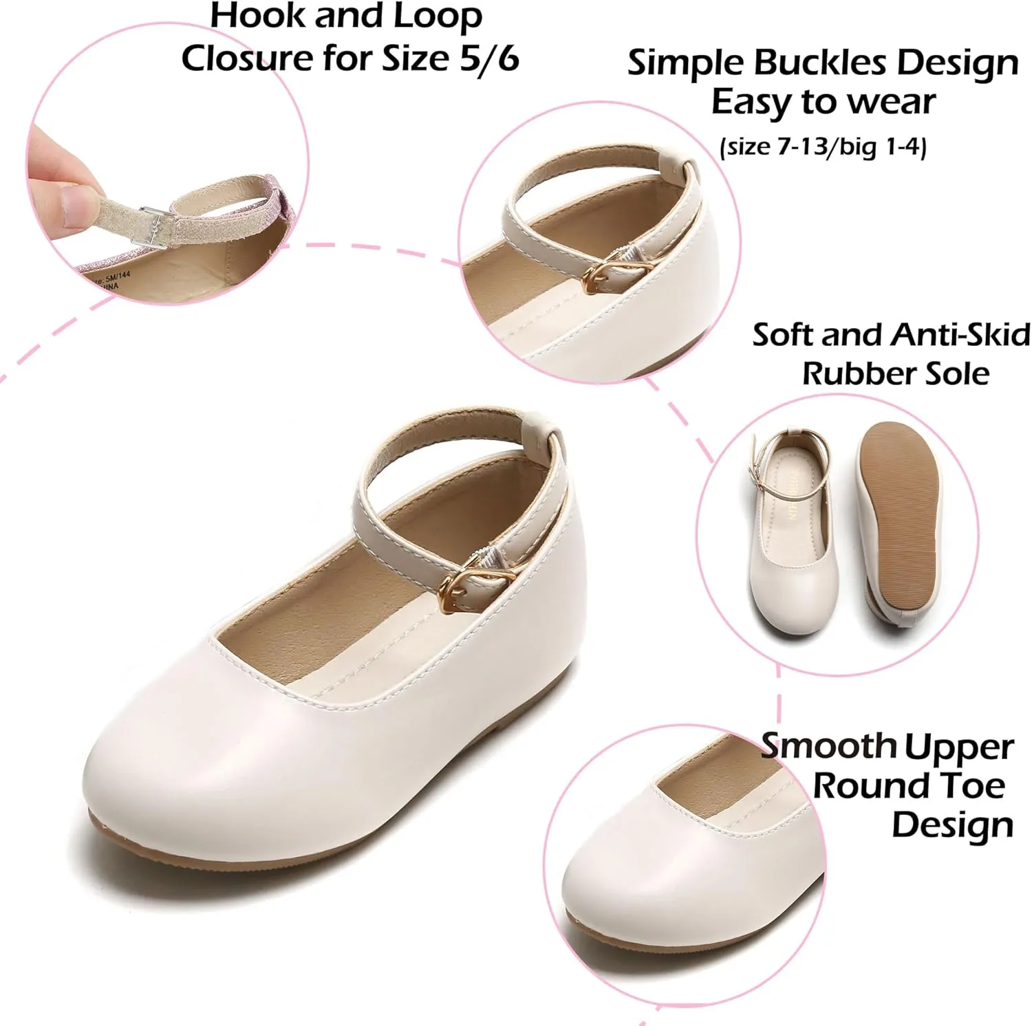 Toddler Flower Girl Dress Shoes - Little Girl Ballet Flats Sparkly Wedding Party