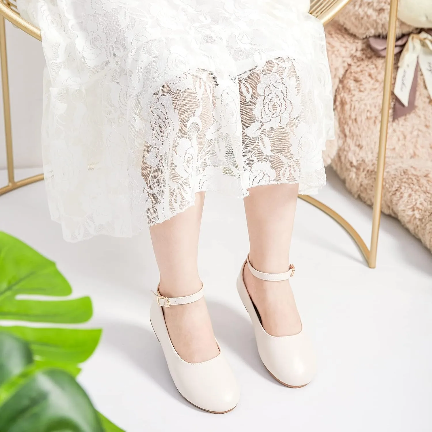 Toddler Flower Girl Dress Shoes - Little Girl Ballet Flats Sparkly Wedding Party