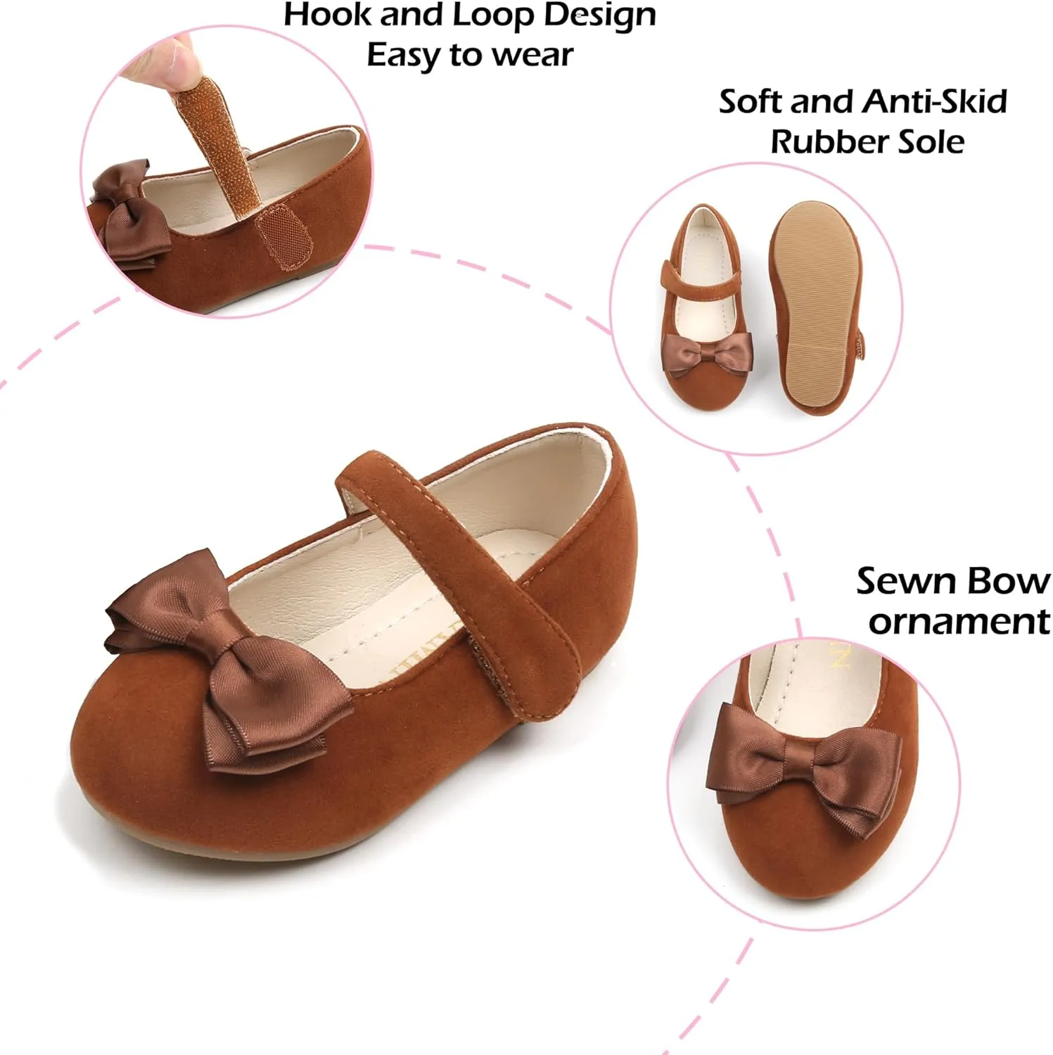 Toddler Flower Girl Dress Shoes - Little Girl Ballet Flats Wedding Party