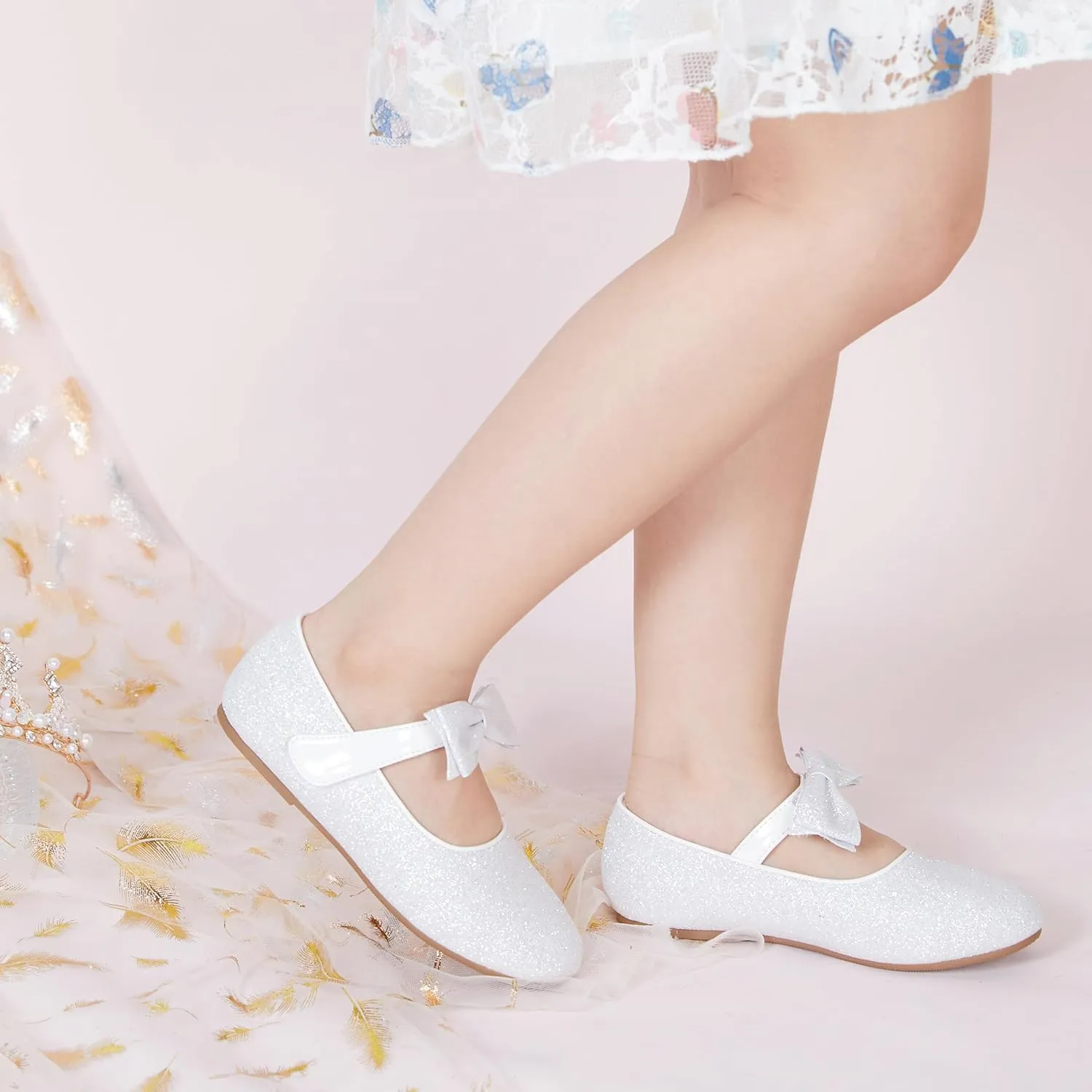 Toddler Flower Girl Dress Shoes - Little Girl Ballet Flats Wedding Party