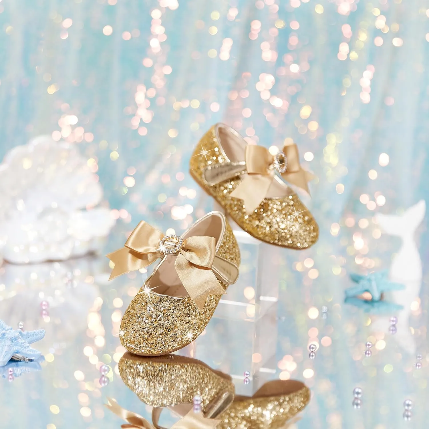 Toddler Flower Girl Dress Shoes - Little Girl Mary Janes Flats Wedding