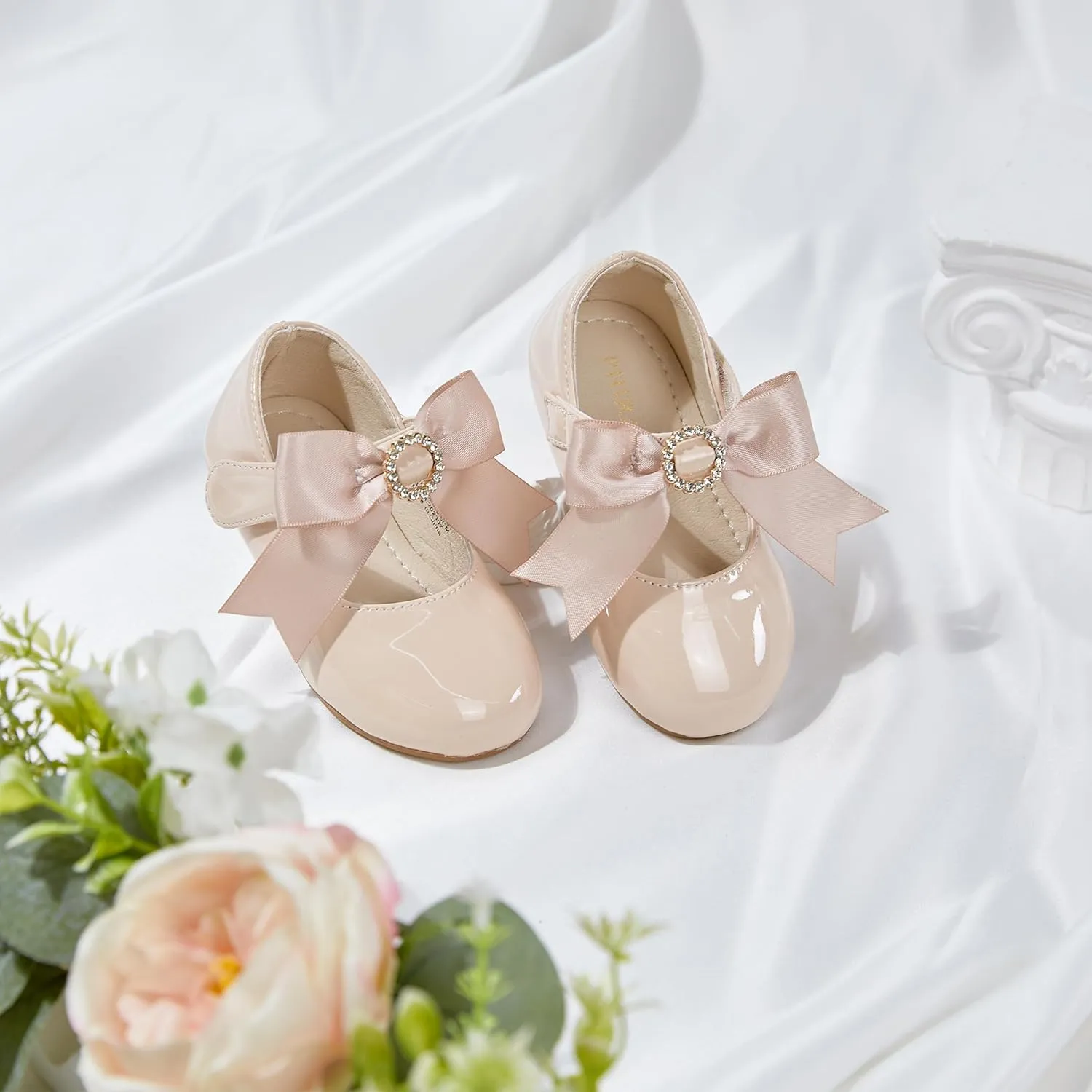 Toddler Flower Girl Dress Shoes - Little Girl Mary Janes Flats Wedding