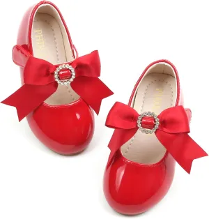 Toddler Flower Girl Dress Shoes - Little Girl Mary Janes Flats Wedding