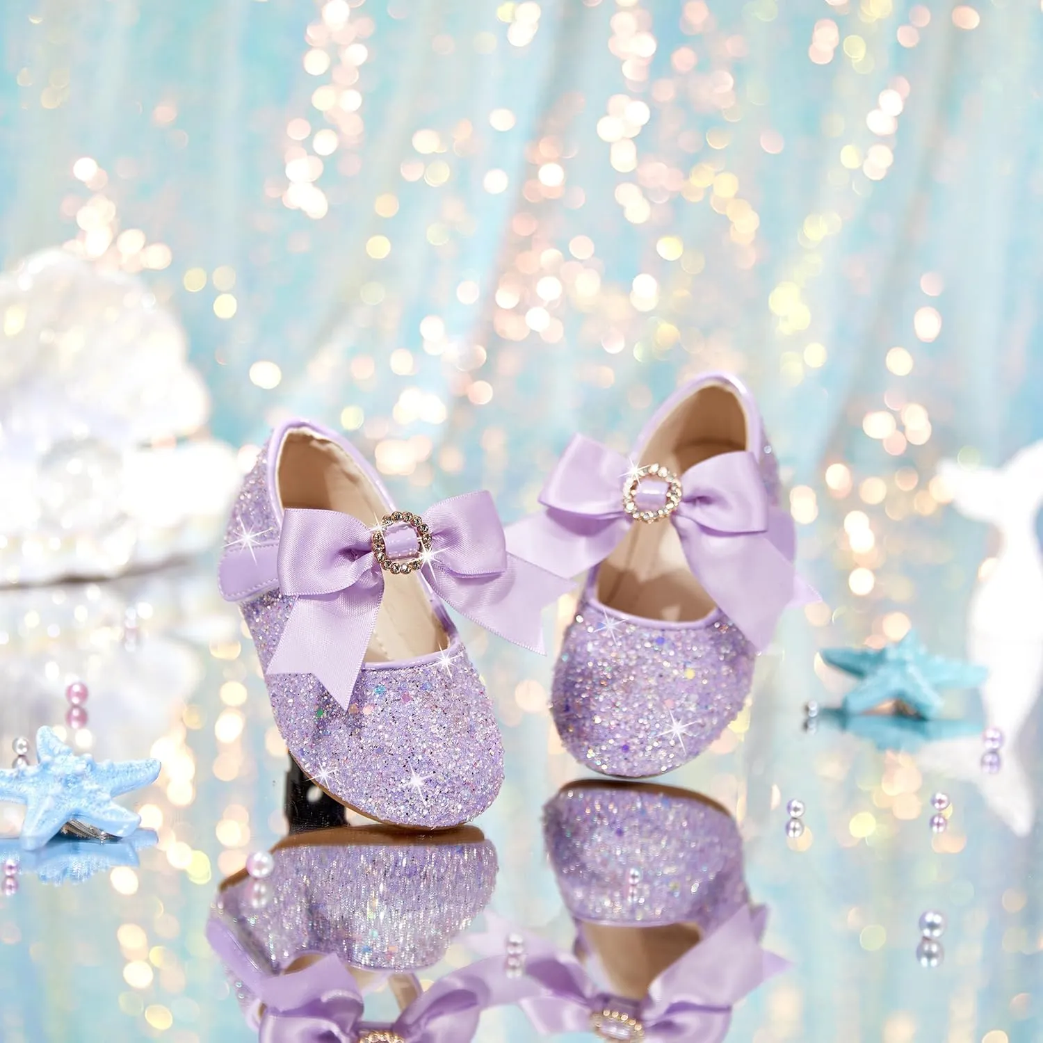Toddler Flower Girl Dress Shoes - Little Girl Mary Janes Flats Wedding