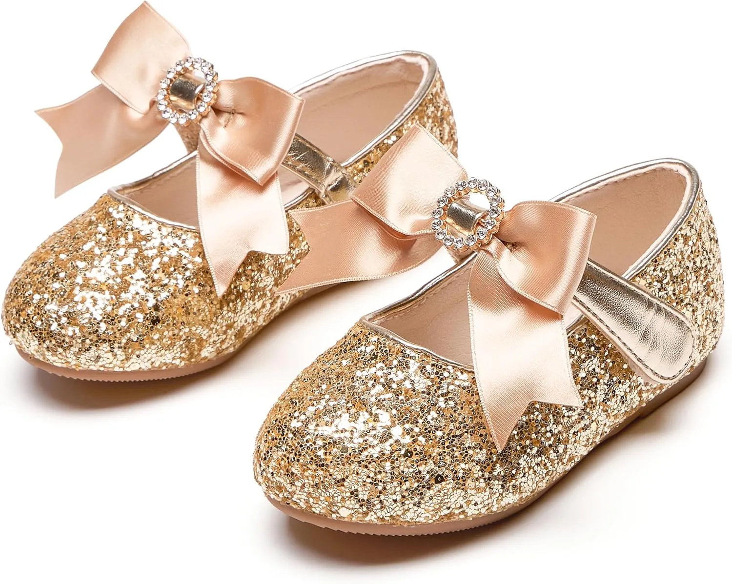Toddler Flower Girl Dress Shoes - Little Girl Mary Janes Flats Wedding