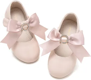 Toddler Flower Girl Dress Shoes - Little Girl Mary Janes Flats Wedding