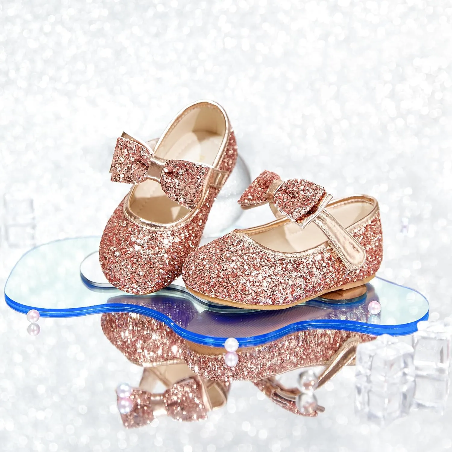 Toddler Flower Girl Dress Shoes - Little Girl Mary Janes Flats Wedding