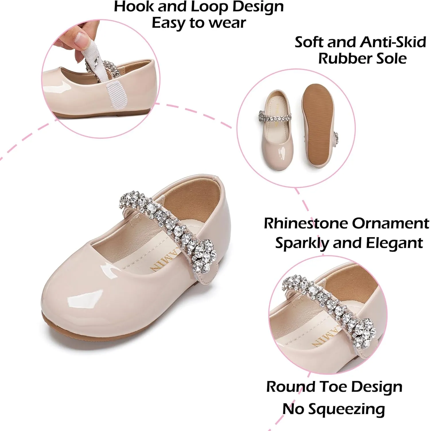 Toddler Flower Girl Dress Shoes - Little Girl Mary Janes for Wedding Party
