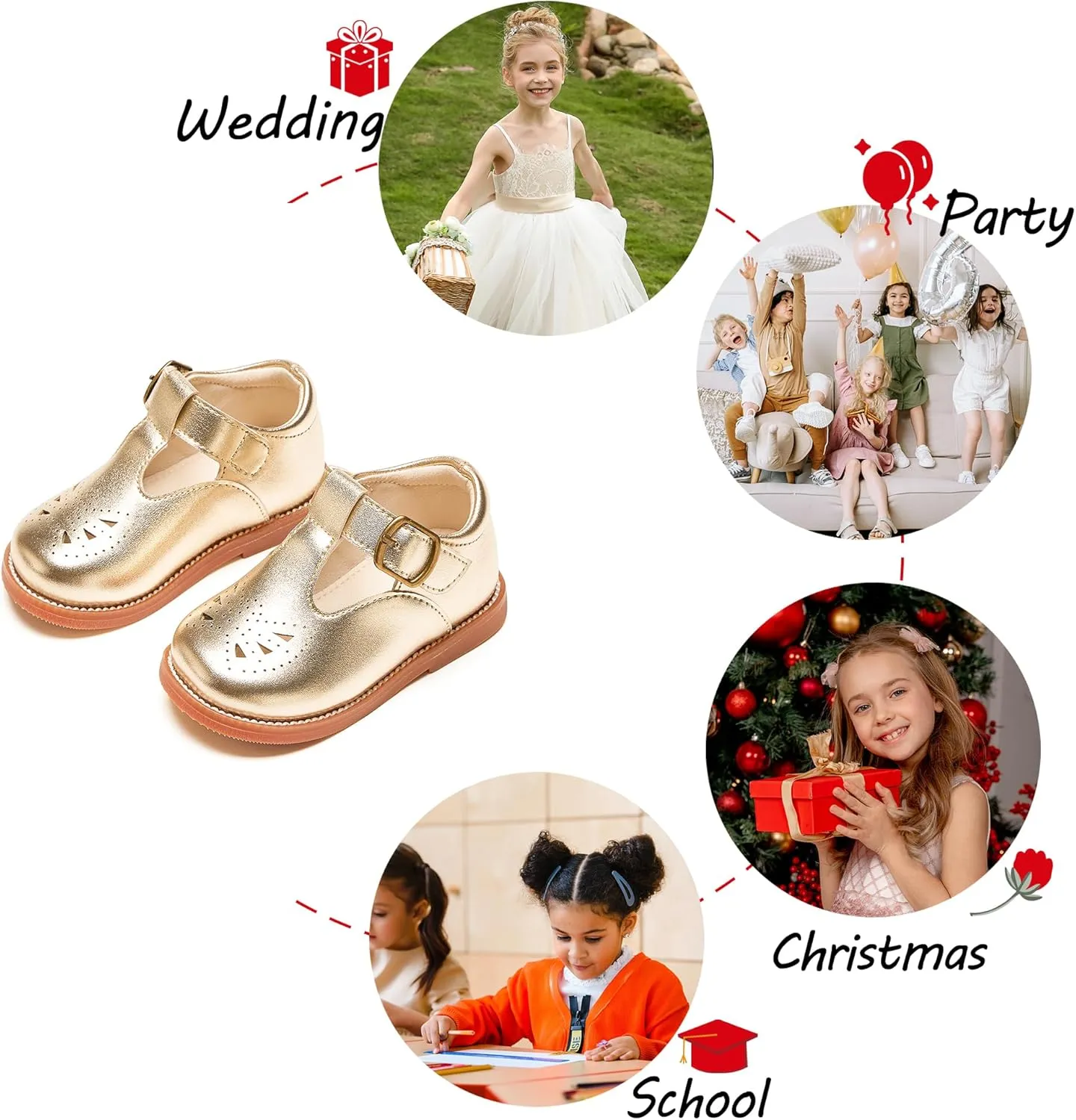 Toddler Girl Mary Jane Dress Oxford Shoes-Little Girl School Uniform Shoes for Wedding Party
