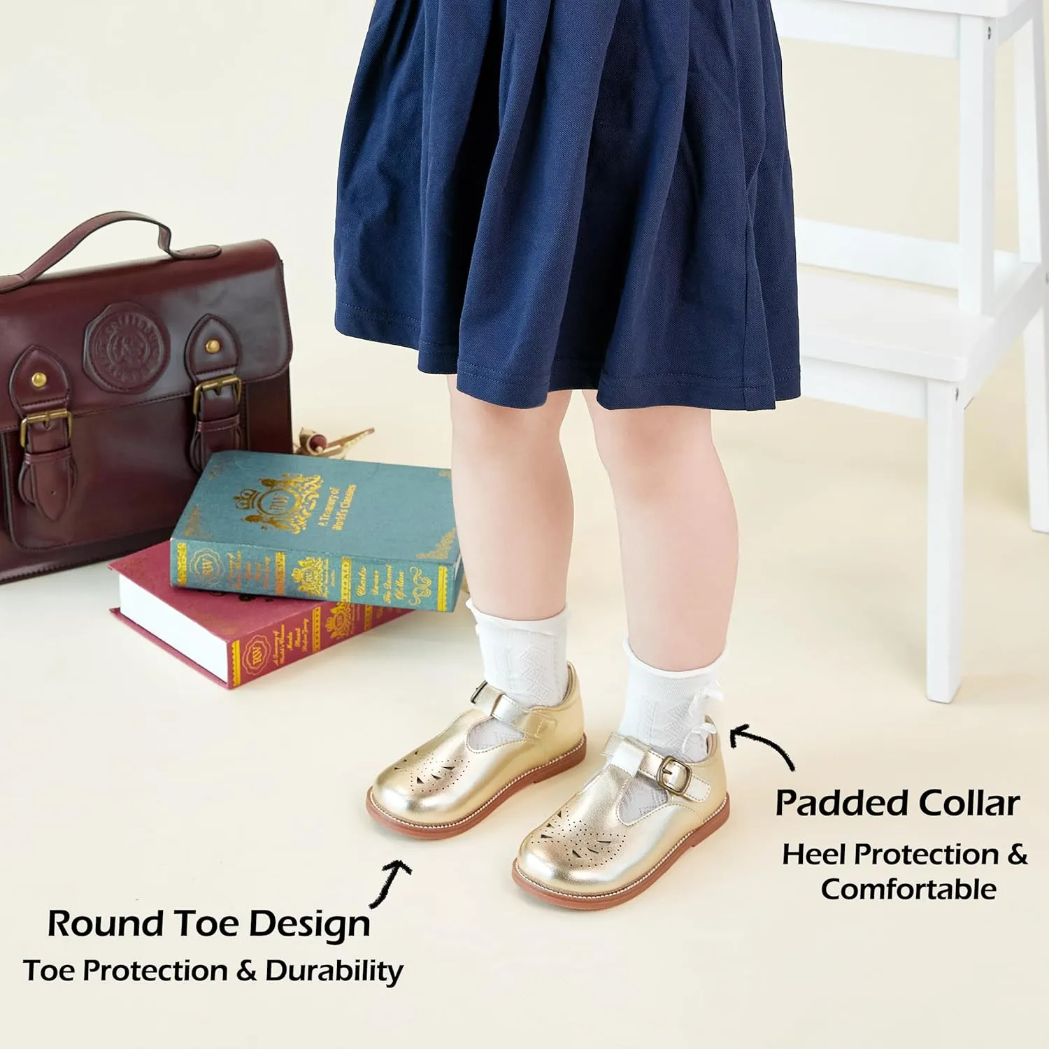 Toddler Girl Mary Jane Dress Oxford Shoes-Little Girl School Uniform Shoes for Wedding Party