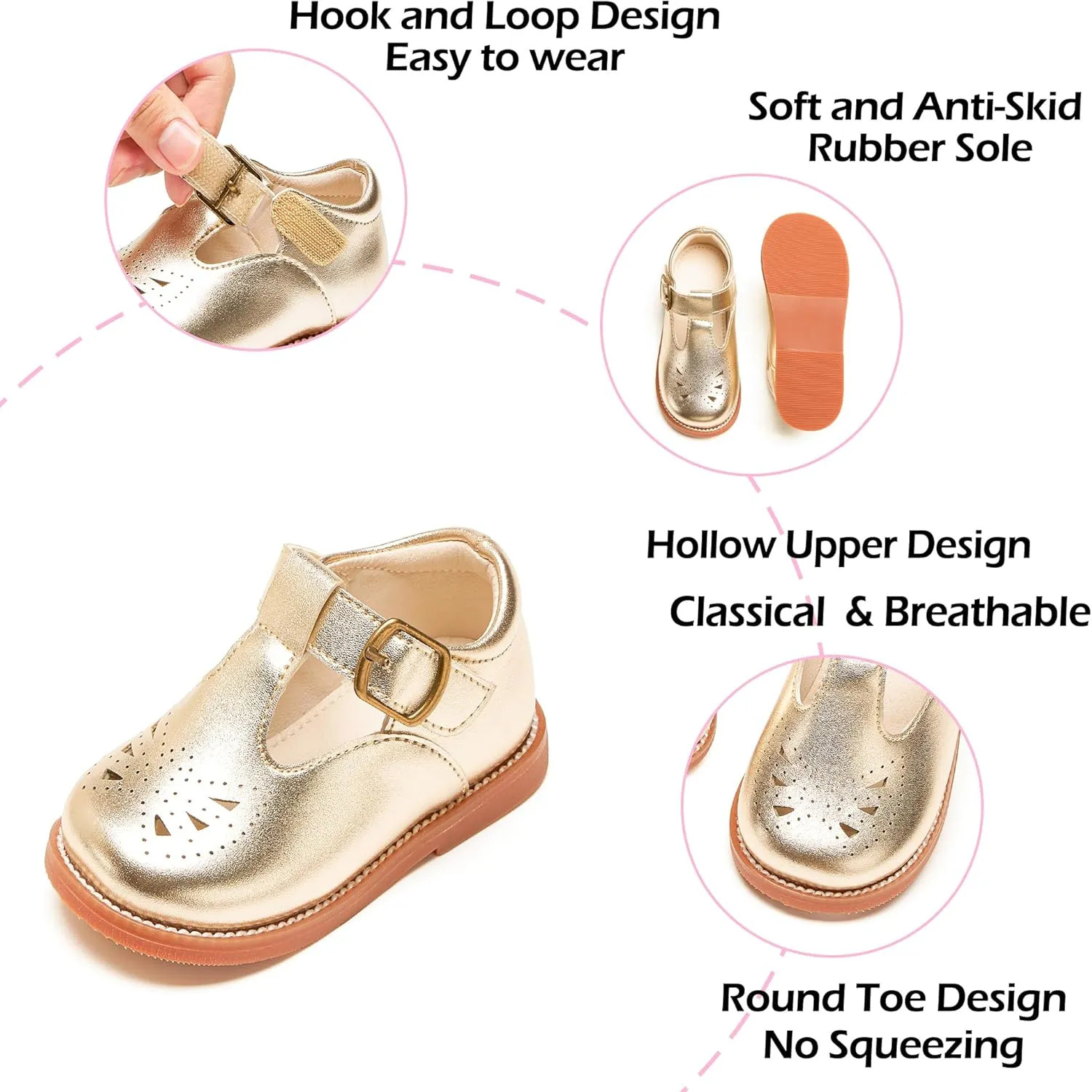 Toddler Girl Mary Jane Dress Oxford Shoes-Little Girl School Uniform Shoes for Wedding Party