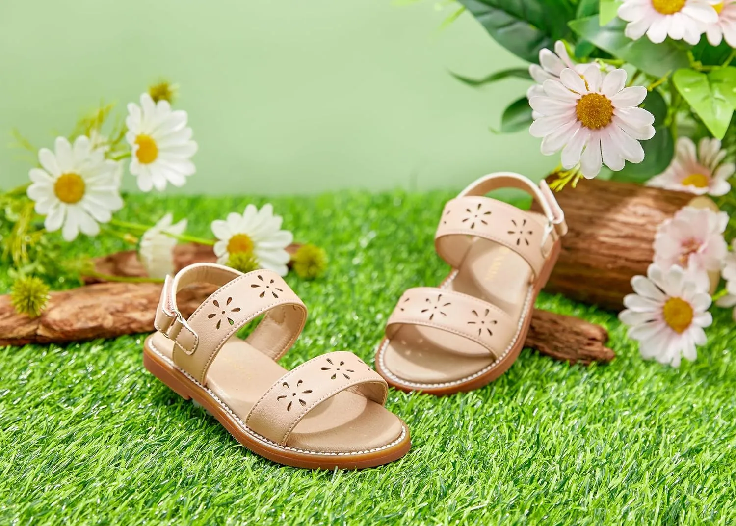 Toddler Girl Sandals - Flower Girl Dress Shoes Open Toe Little Kid Summer Flats