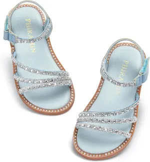Toddler Girl Sandals - Flower Girl Dress Shoes Open Toe Little Kid Summer Flats