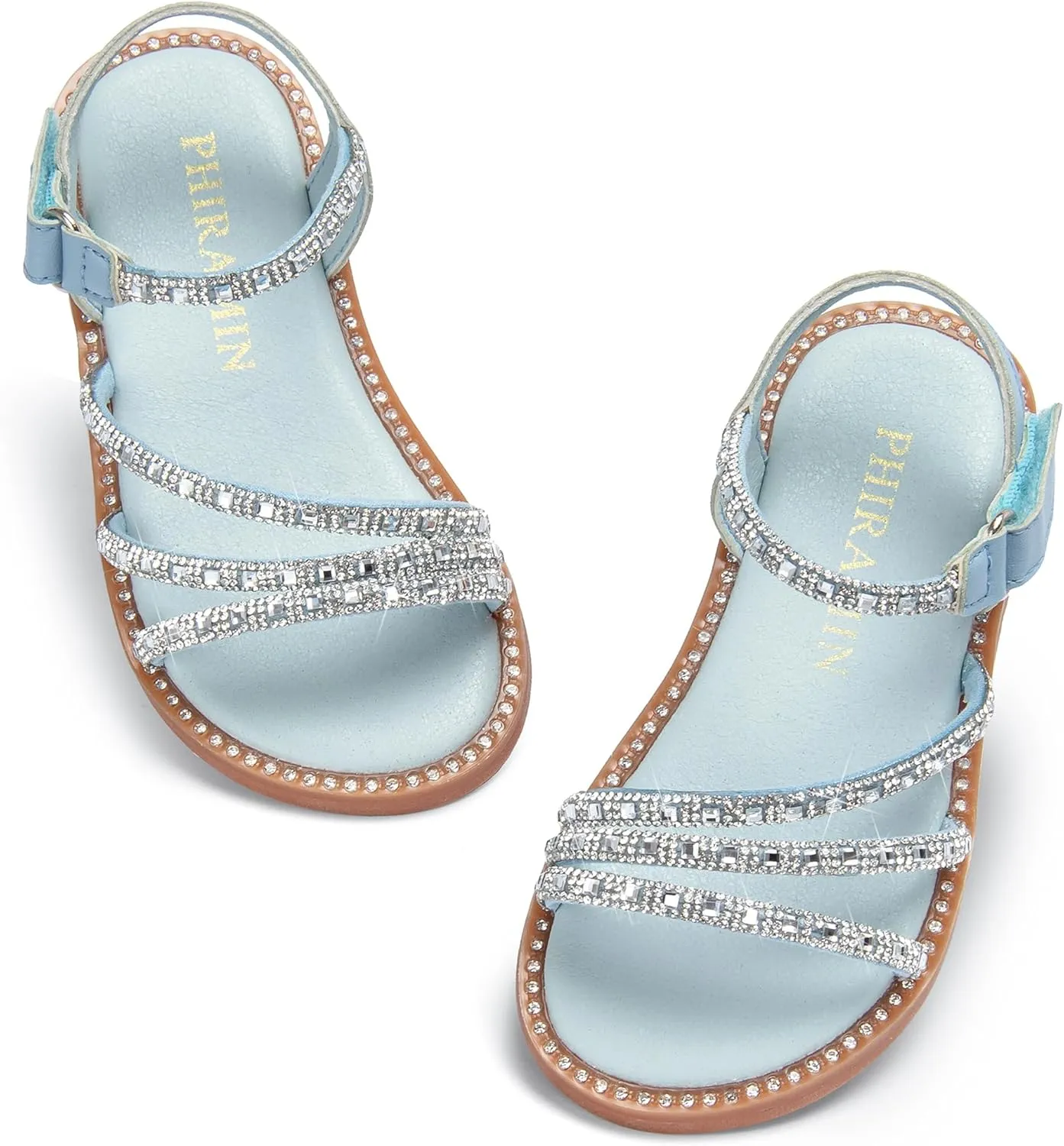 Toddler Girl Sandals - Flower Girl Dress Shoes Open Toe Little Kid Summer Flats