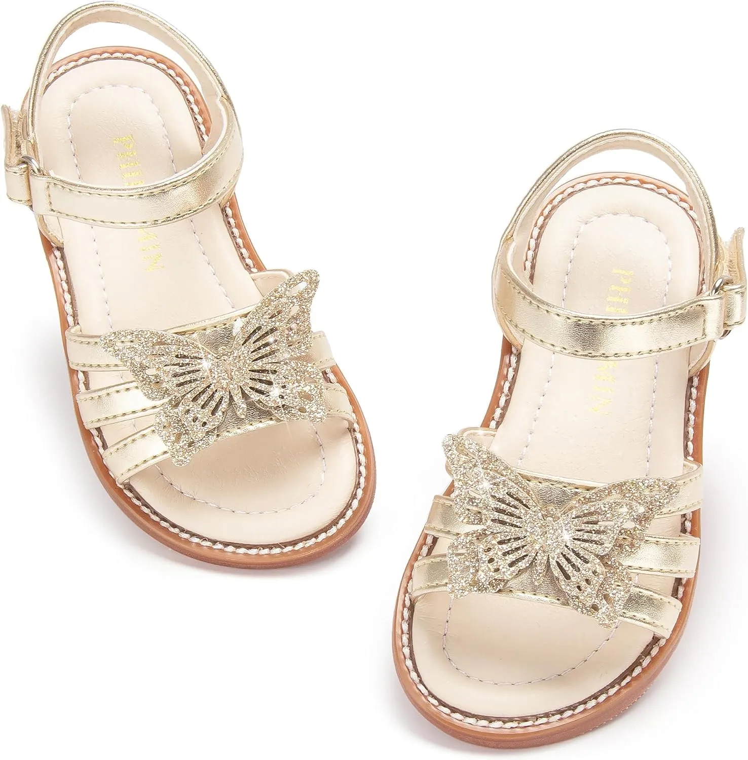 Toddler Girl Sandals - Flower Girl Dress Shoes Open Toe Little Kid Summer Flats
