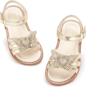 Toddler Girl Sandals - Flower Girl Dress Shoes Open Toe Little Kid Summer Flats