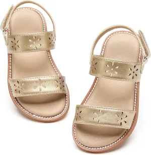 Toddler Girl Sandals - Flower Girl Dress Shoes Open Toe Little Kid Summer Flats