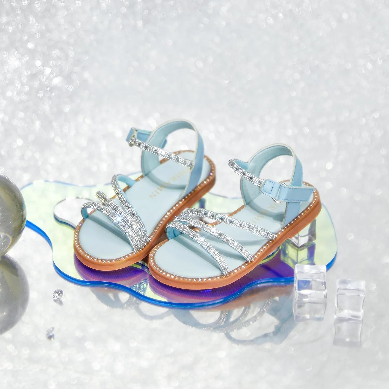 Toddler Girl Sandals - Flower Girl Dress Shoes Open Toe Little Kid Summer Flats