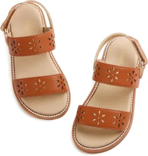 Toddler Girl Sandals - Flower Girl Dress Shoes Open Toe Little Kid Summer Flats