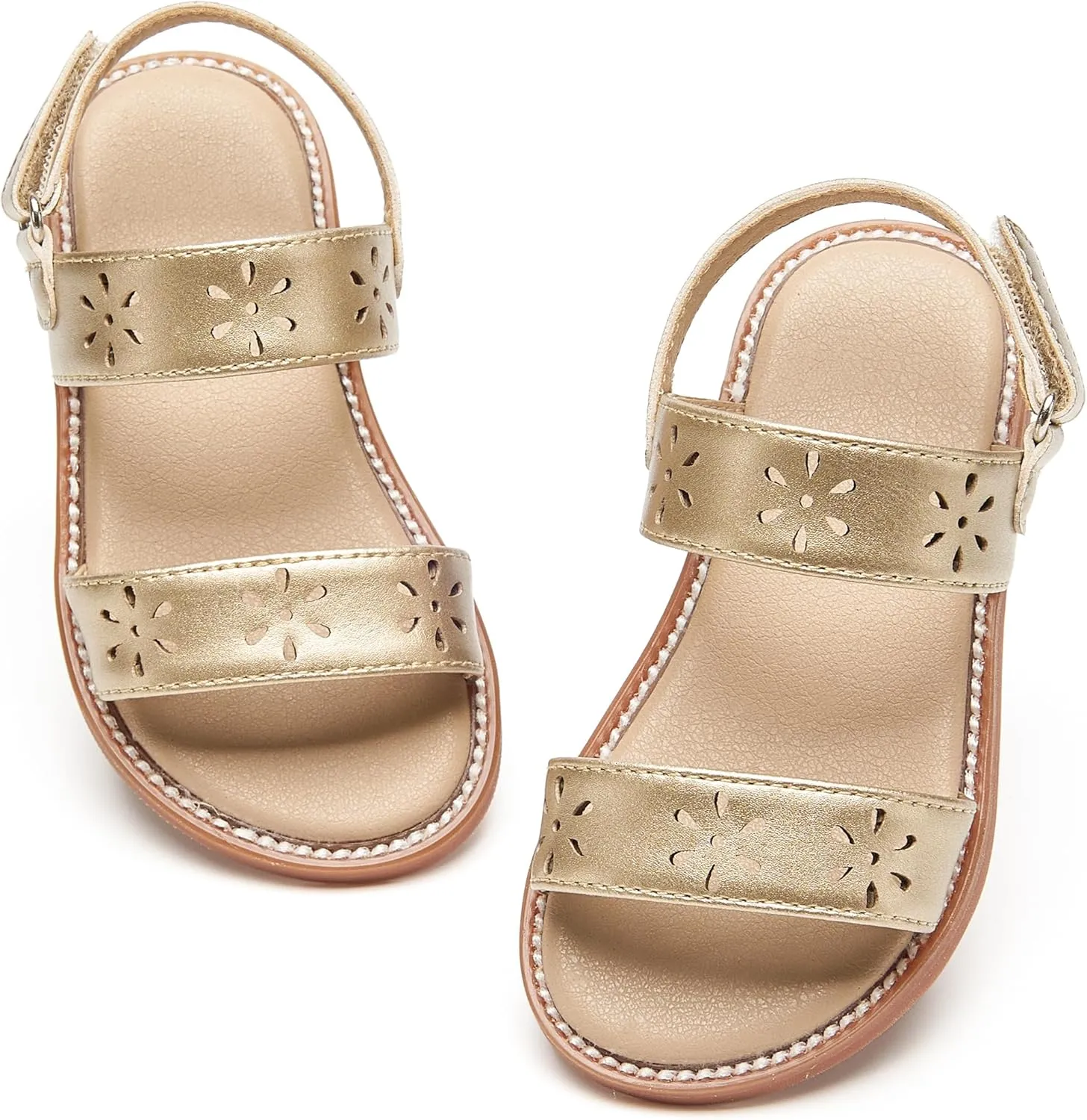 Toddler Girl Sandals - Flower Girl Dress Shoes Open Toe Little Kid Summer Flats