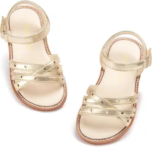 Toddler Girl Sandals - Flower Girl Dress Shoes Open Toe Little Kid Summer Flats