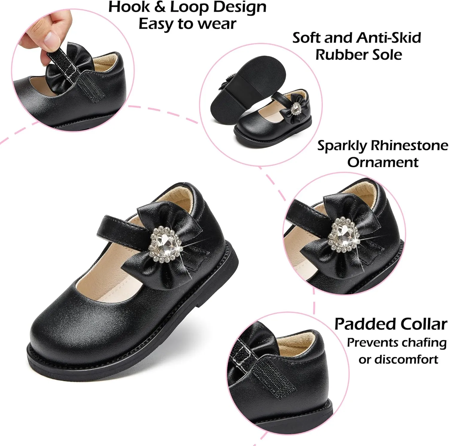 Toddler Girls Mary Jane Flats Oxford Dress Shoes-Little Girls School Shoes Uniform Wedding